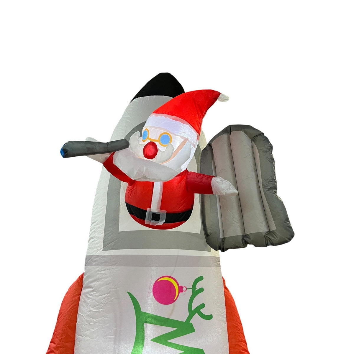 8ft Christmas Santa on Rocket Ship Inflatable Lighted Outdoor Yard Decoration
