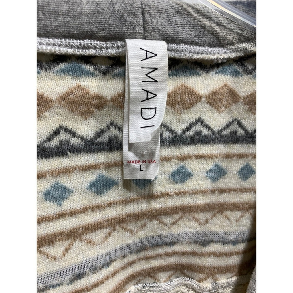 Anthropologie Amadi Chaparra Cardigan Aztec Print Beige Women's L