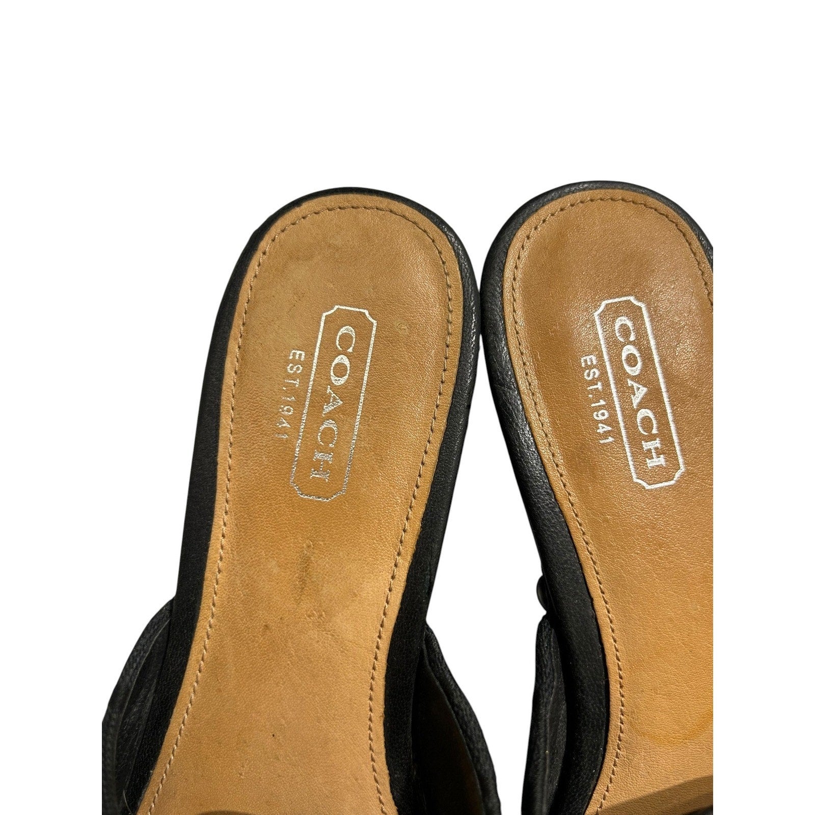 Coach TANYA Studded Platform Clogs Mules Heels Womens 7b classic office preppy