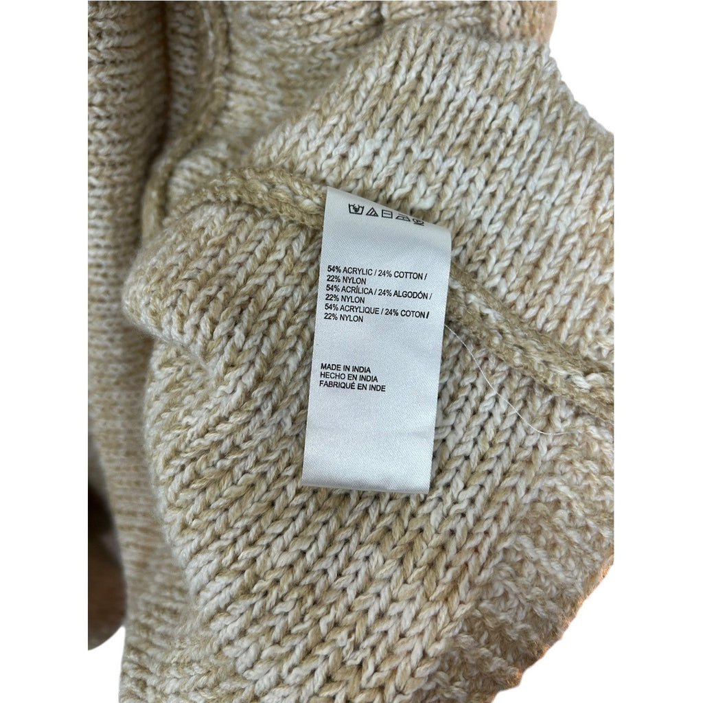 Anthropologie Braided Tassel Cardigan Oatmeal Beige Chunky Knit OS OVERSIZED