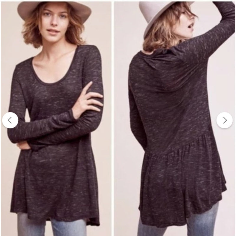 Anthropologie Dolan Tunic Long Sleeve Top Size M Gray
