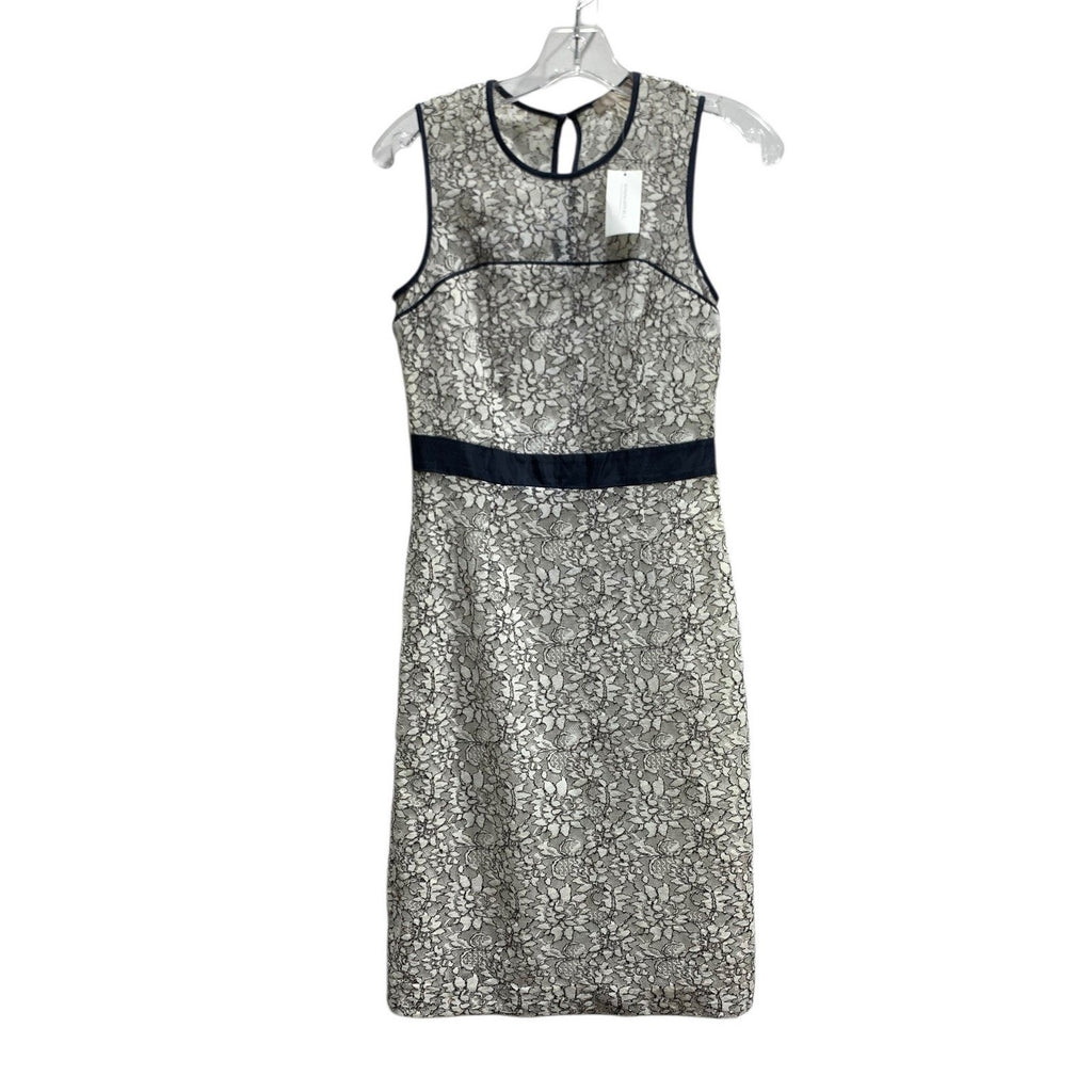 Banana Republic Womens White Navy Floral Lace Sleeveless Sheath Dress Size 0 NWT