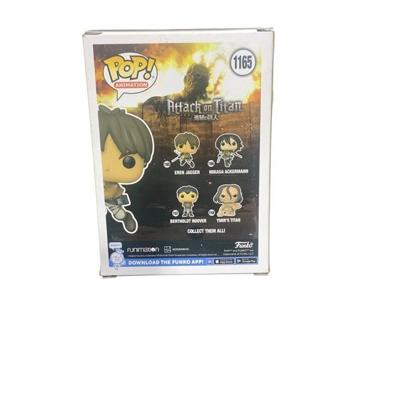 Funko Pop Animation Attack on Titan Eren Jaeger 1165 Vinyl Figure AOT Scout Mens