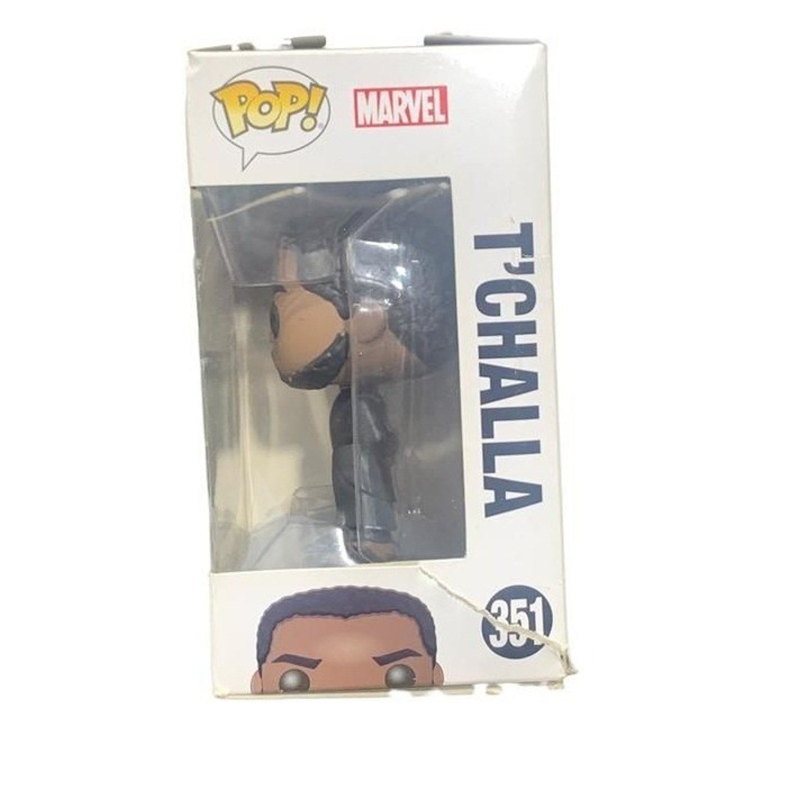 Funko Pop Marvel Black Panther T'Challa 351 Vinyl Bobble-Head Figure Box Damage