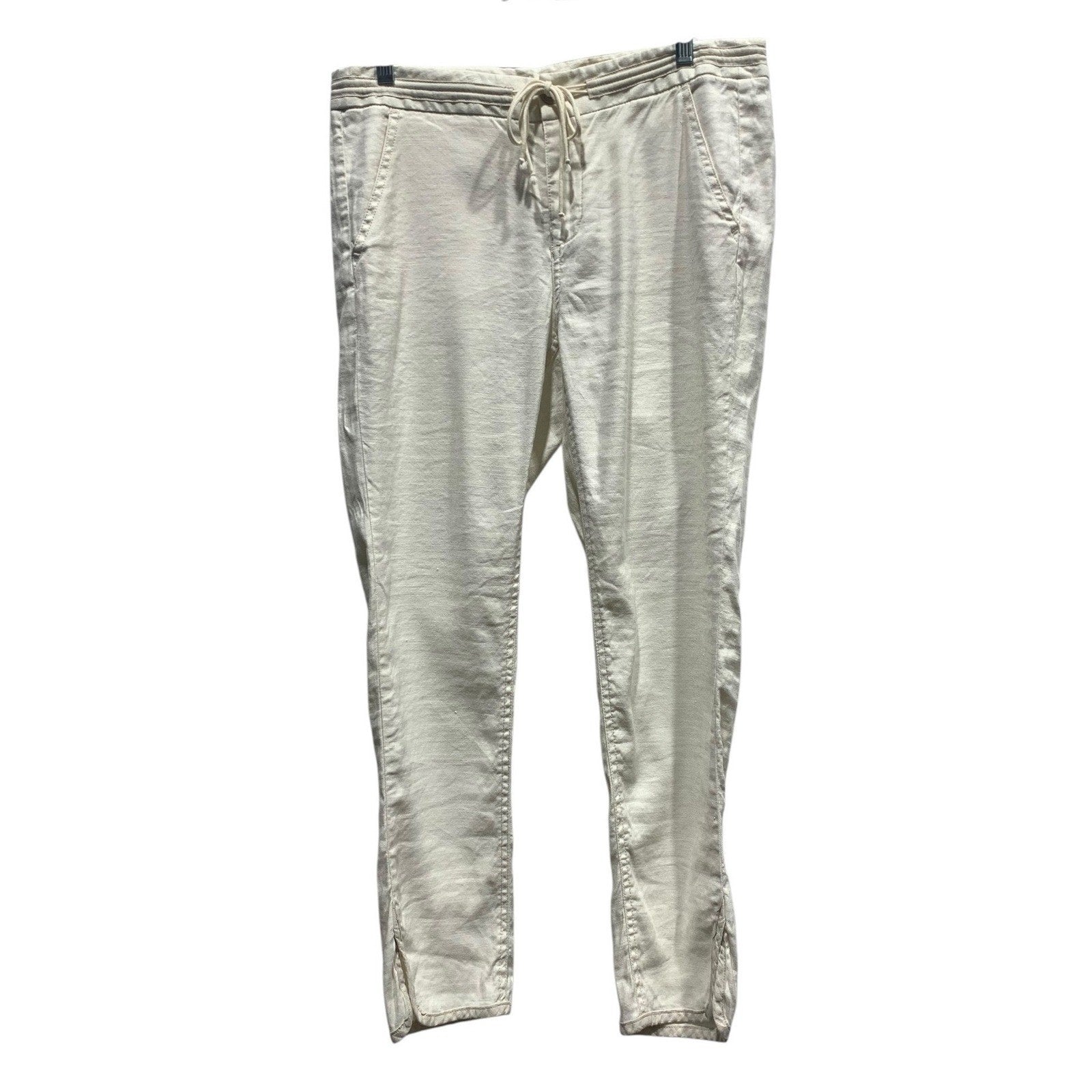 Pilcro and the Letterpress No 29 Cream Drawstring Tapered Pants Womens Size 29