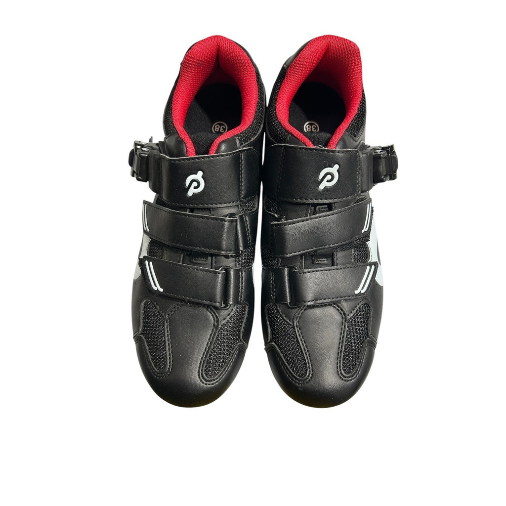 Peloton Cycling Shoes Black White Red EU 38 Look Delta Cleats Indoor Spin Bike