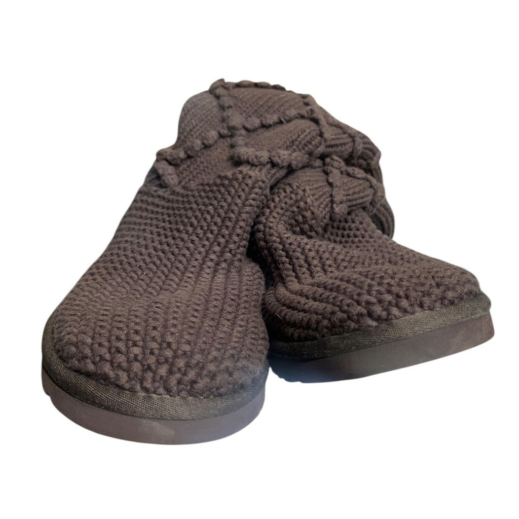 UGG Classic Argyle Knit Boots SZ 9 womens dark brown cable knit suede