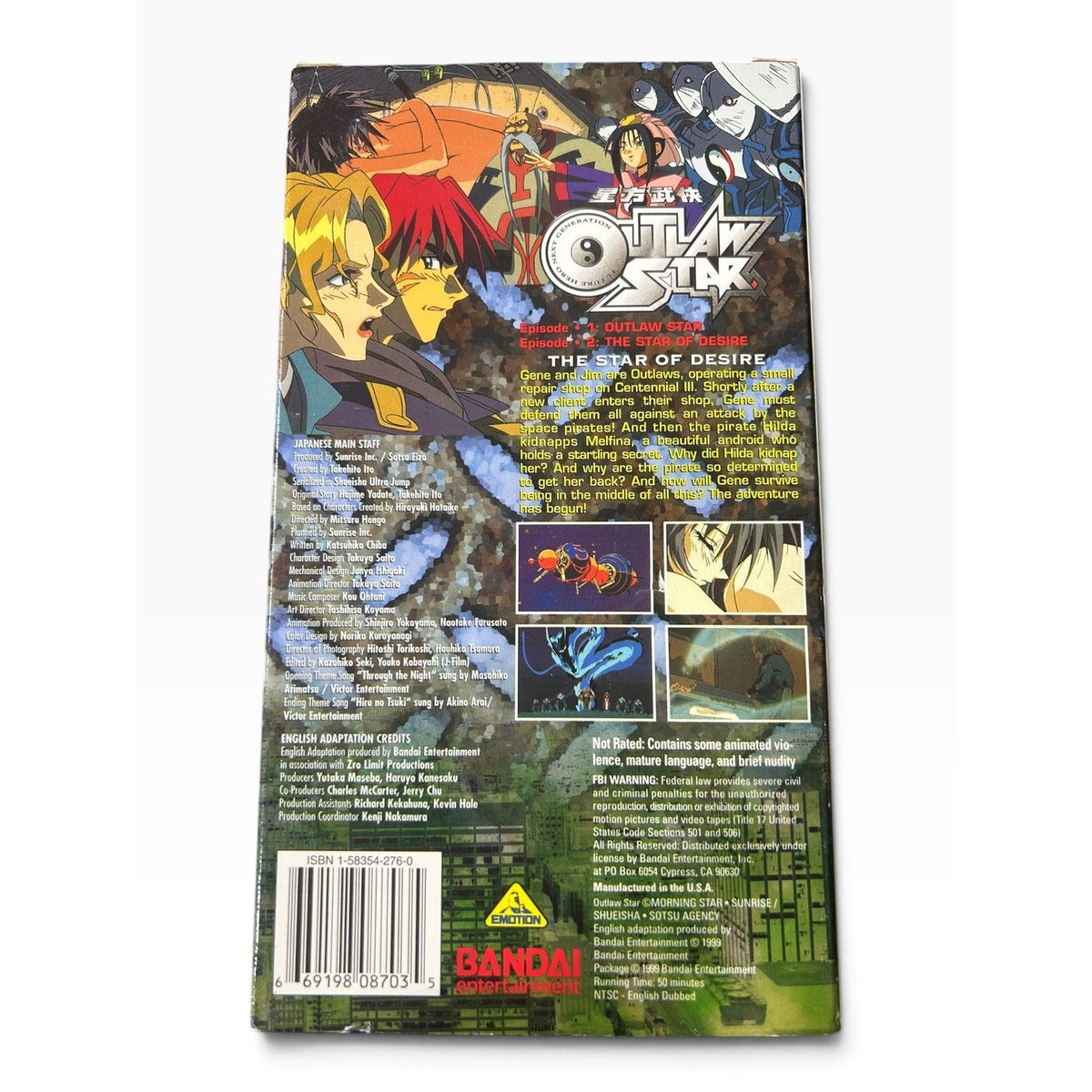 Bandai Outlaw Star VHS Vol 1 & 2 Episodes 1-4 English Dubbed 1999 Anime Retro
