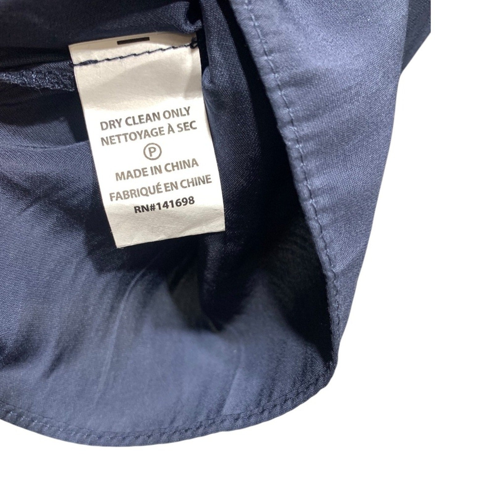 Ramy Brook Navy Blue Randi Puff Sleeve Top Tiered Sleeve V Neck Top size medium