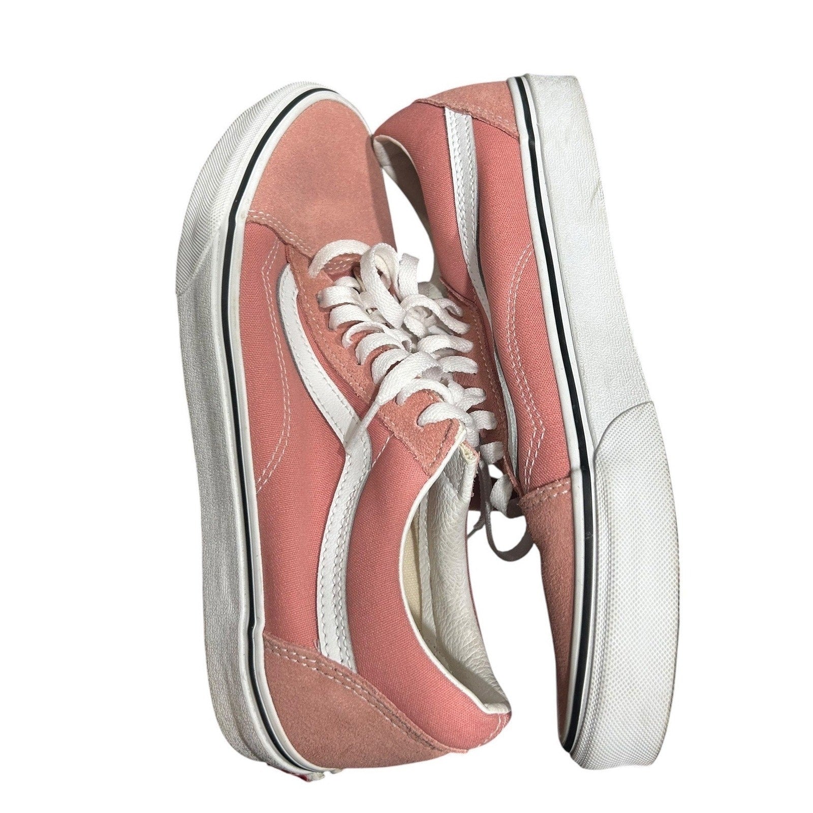 Vans Old Skool Salmon Pink Suede Canvas Skate Shoes Mens 8.5 Womens 10