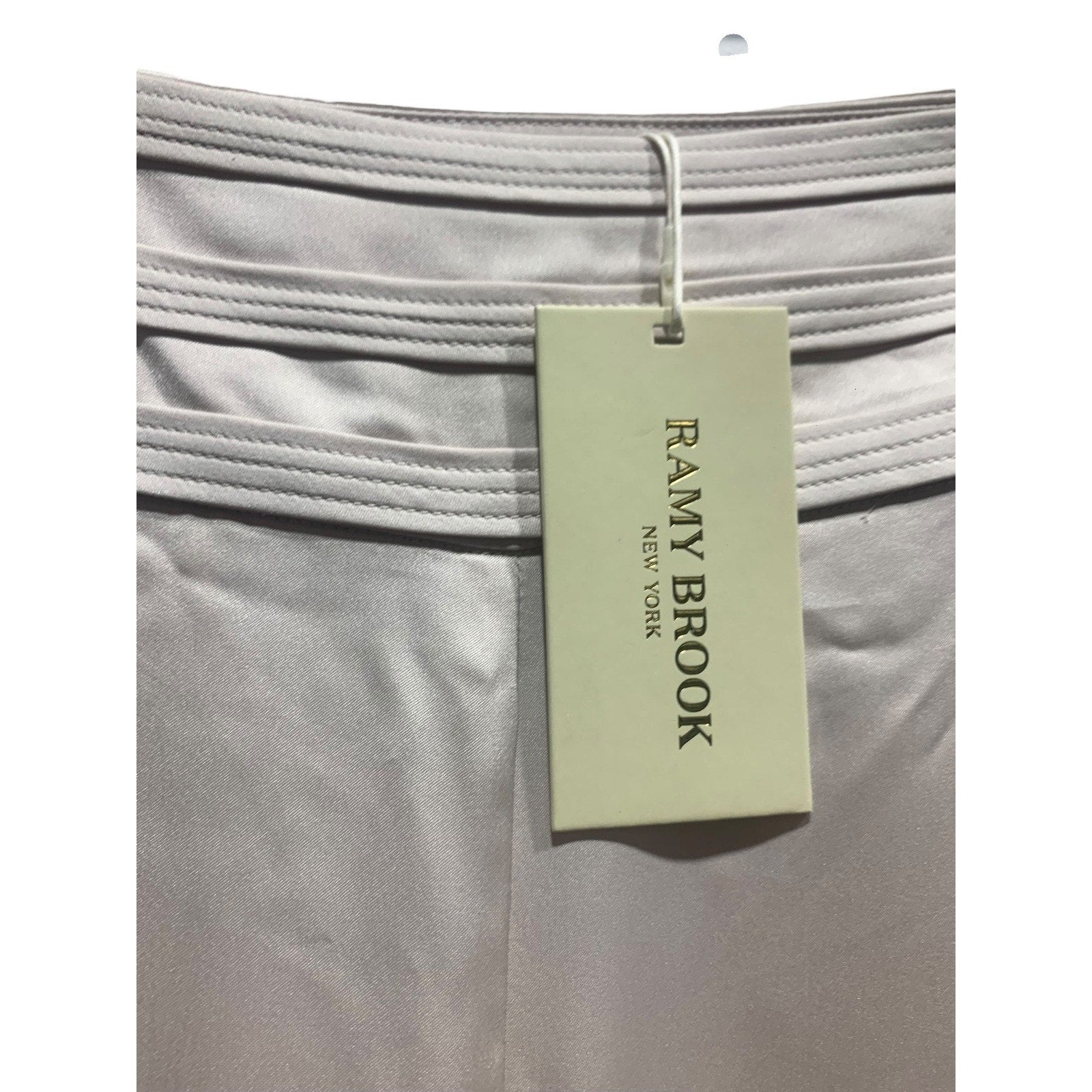 RAMY BROOK Pants NEW Size 8 Full Length Joss Pant Satin Wide Leg Trousers Beige