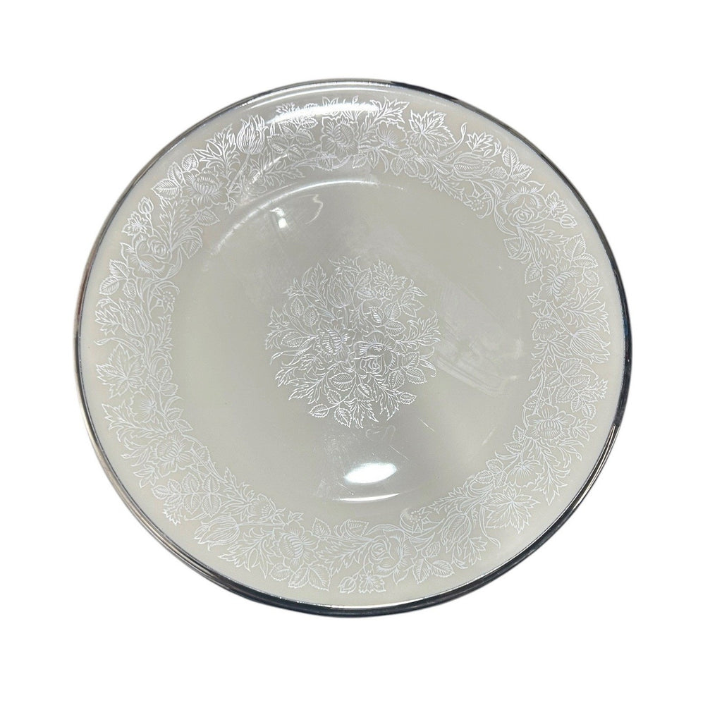 Lenox Moonspun Dinner Plate Cream White Floral Platinum Trim Made in USA