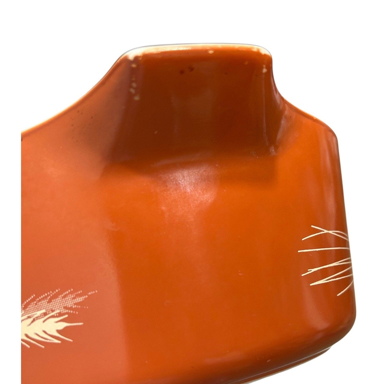Pyrex Autumn Harvest 471-B 1.5 Pt Casserole Dish No Lid Burnt Orange Wheat USA