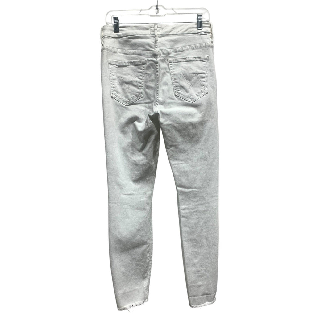 Mother High Waisted Looker Ankle Fray Jeans White Fairest Of Them All Skinny 29