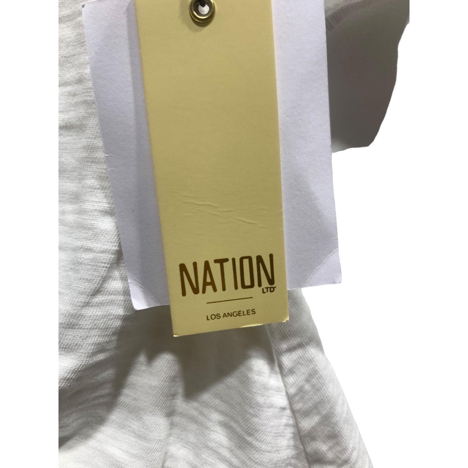 Nation Ltd Drew Gathered Romantic Tee Small White Puffed Sleeves Feminine Peru