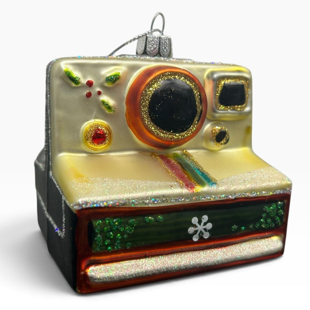 Old World Christmas Glass Instant Camera Ornament Vintage Retro Photography 3in
