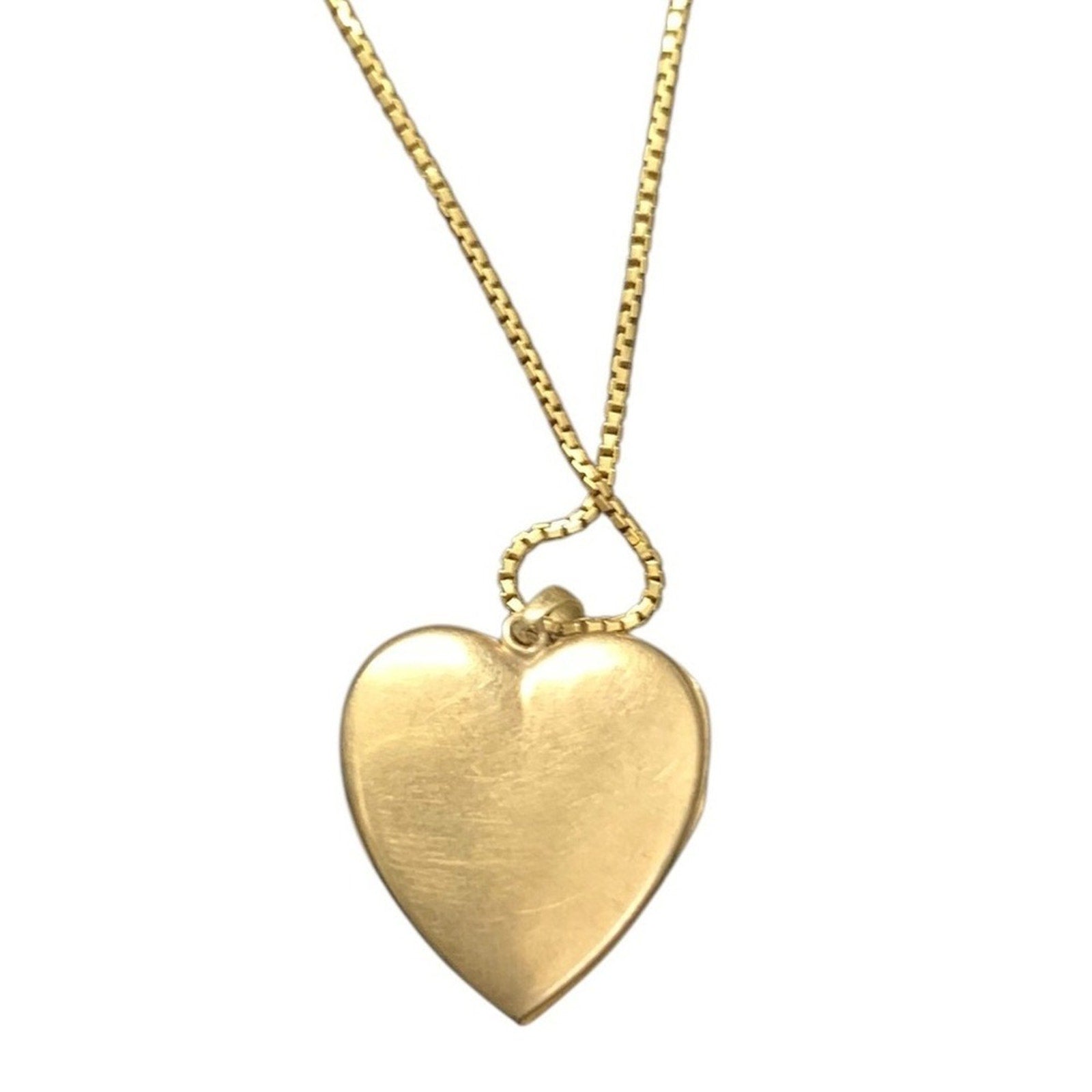 10K Gold Heart Locket with 18k Necklace Snake Chain Pendant