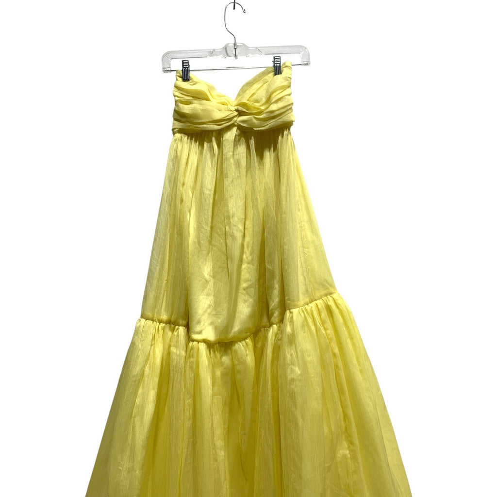 Hello Molly Unforgettable Style Strapless Maxi Dress Yellow US 2 Summer