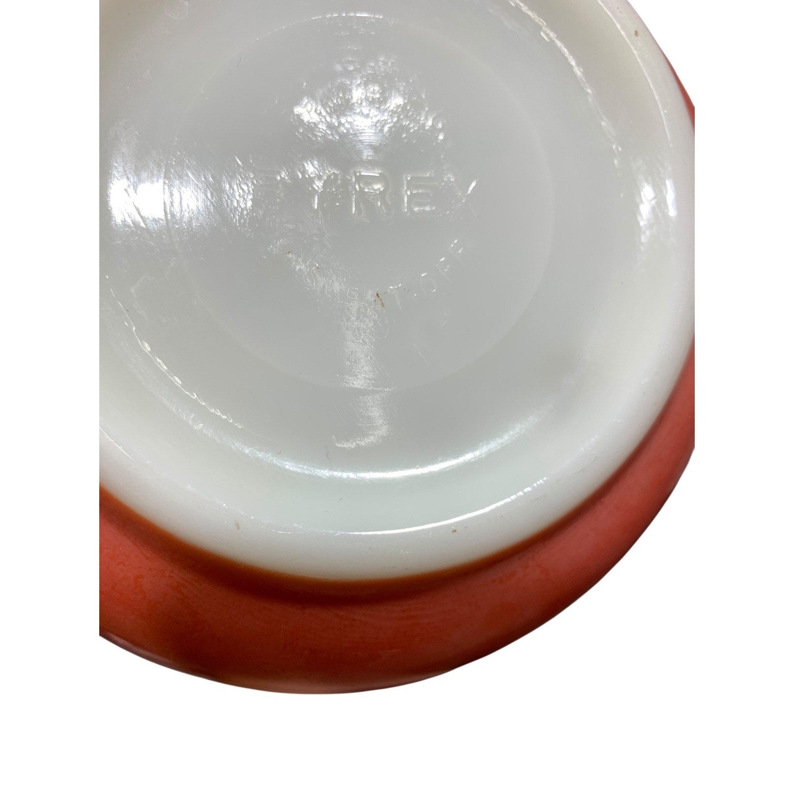 Vintage Pyrex Orange Milk Glass Mixing Bowl Round Mid Century Modern USA