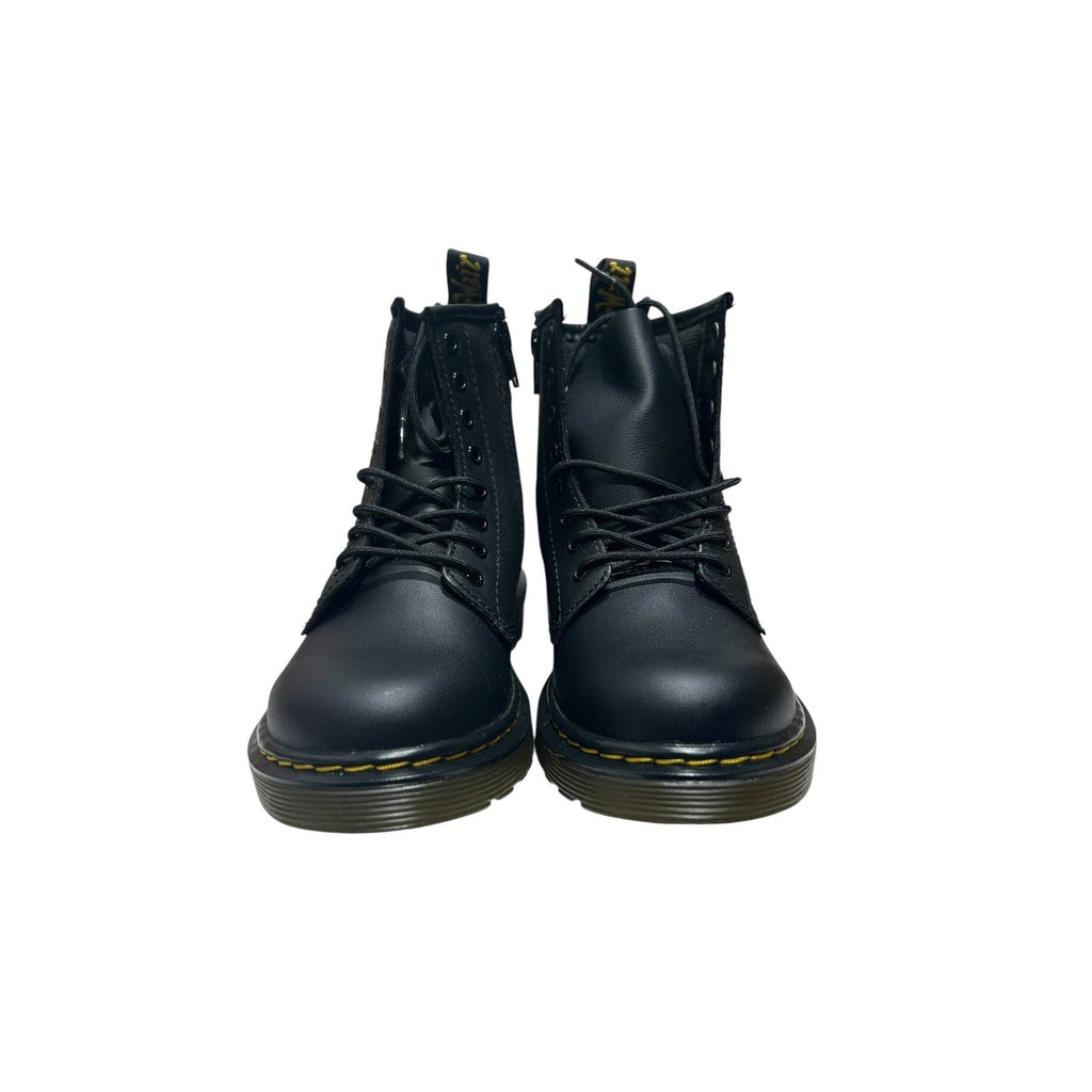 Dr. Martens 1460 J Kids Black Softy T Leather Lace Up Zip Boots Size 1 US combat