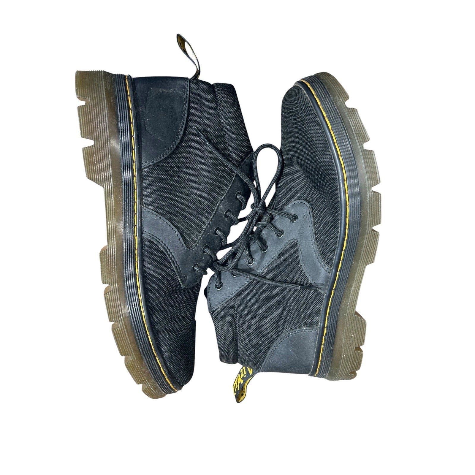 Dr Martens Bonny Tech Black Extra Tough Nylon Ajax Leather Boots Mens 11 W 12