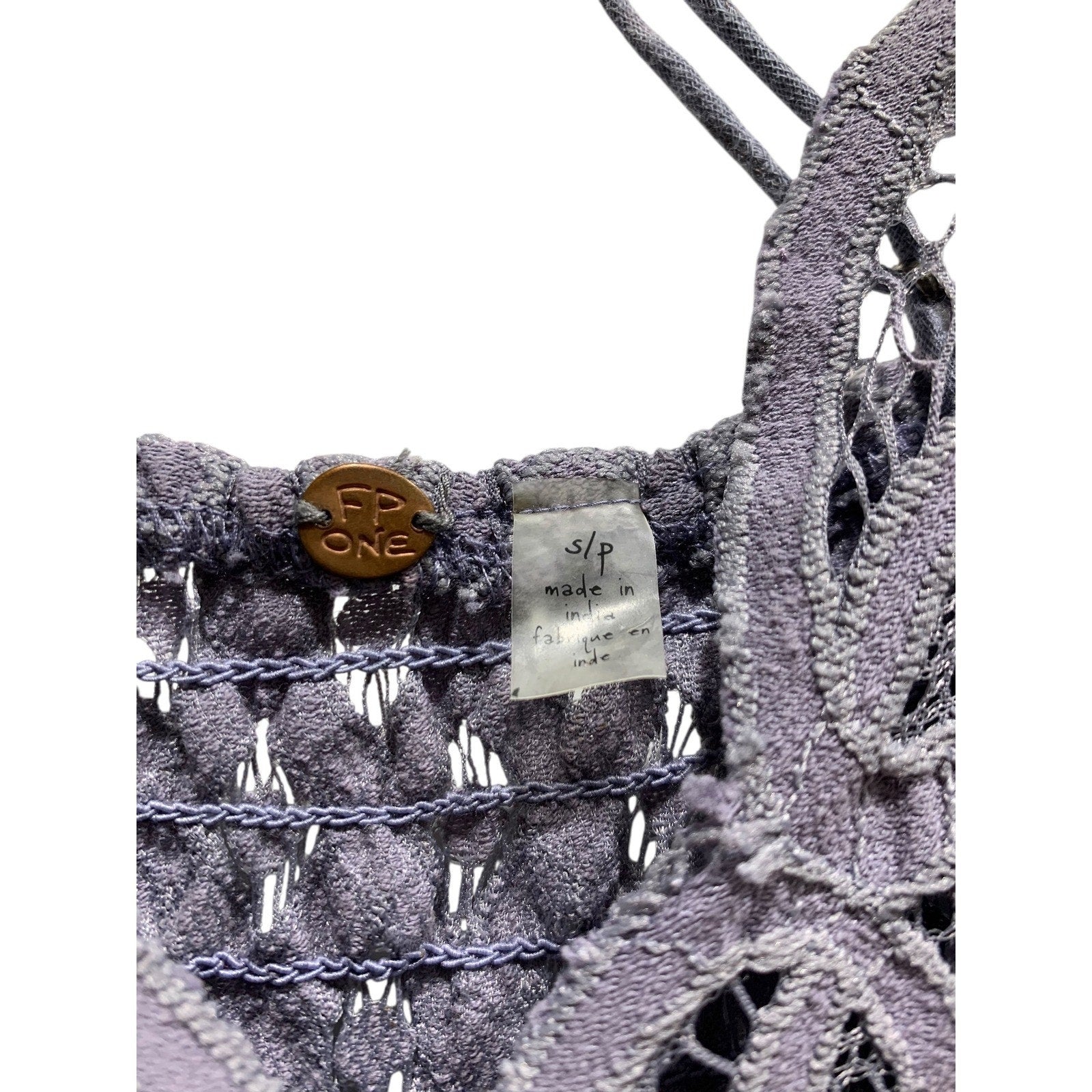 Free People Adella Lace Maxi Dress Lavender Purple Lace Strap Ruffle S/P