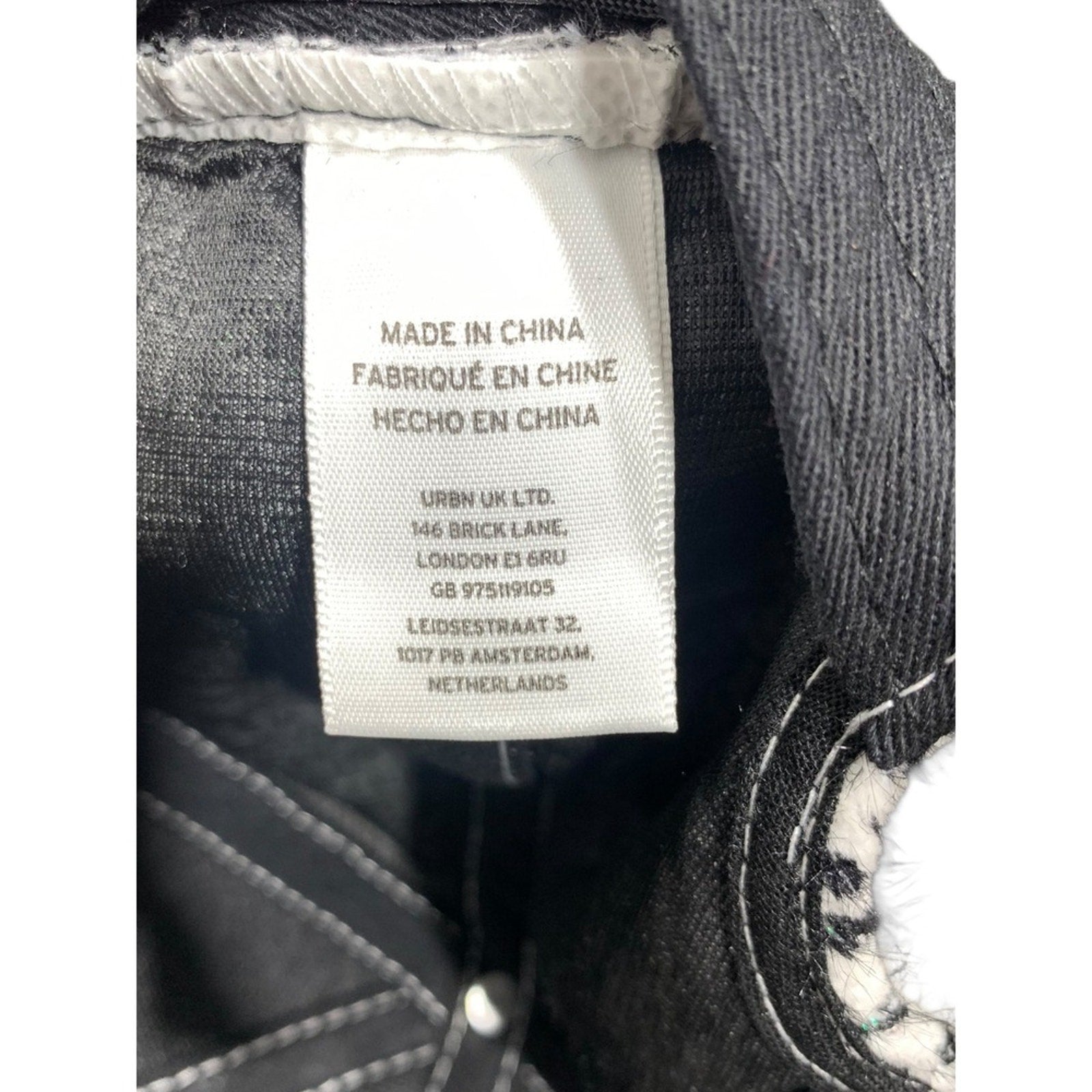 Anthropologie Black White Textured Dalmatian Print Baseball Cap Hat