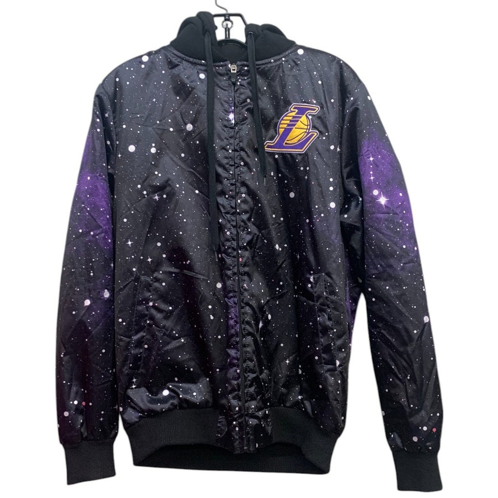 LA LAKERS GALAXY NBA SPACE HOODIE JACKET Puffer SZ S