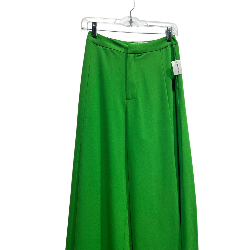 Womens Kelly Green High Waisted Wide Leg Trousers Size S Dress Pants officewear