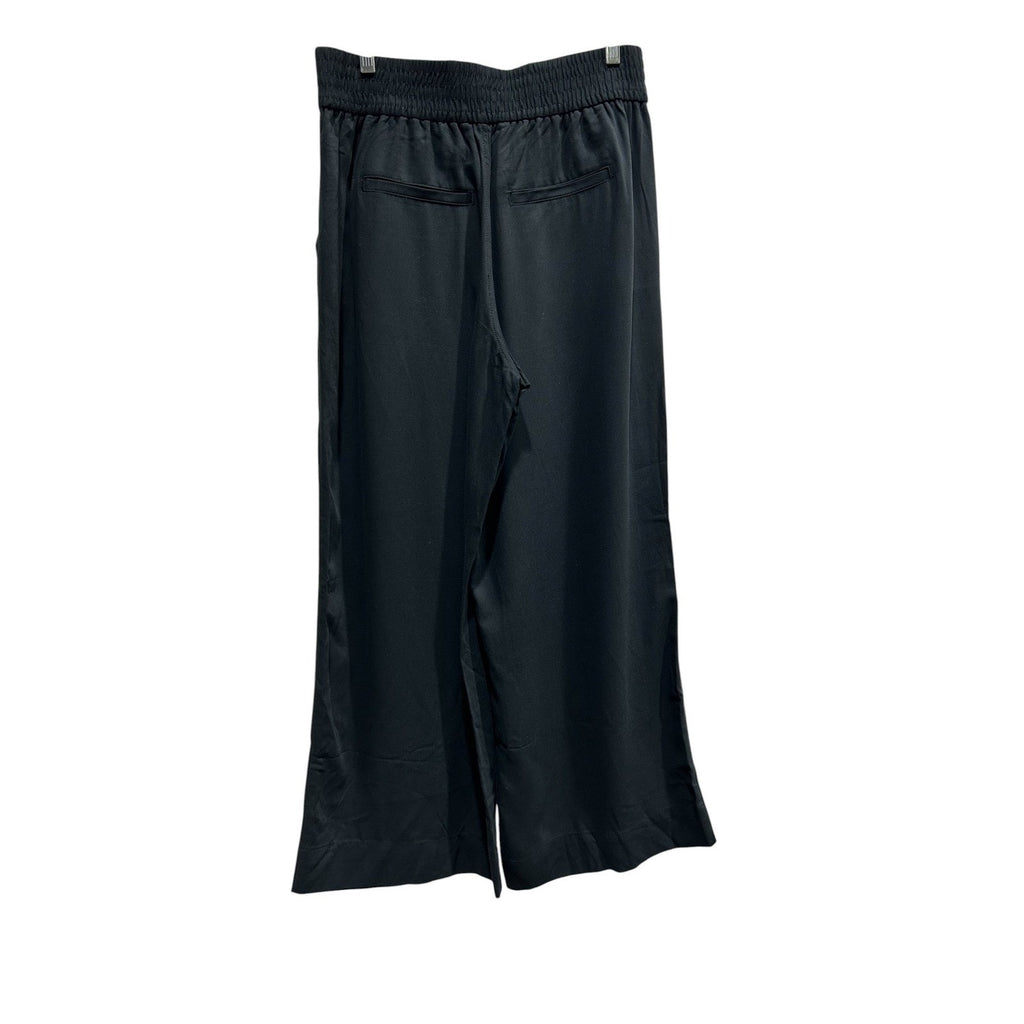 Madewell Women Black Smocked Elastic Waist Wide Leg Pull On Pants NH252 MP