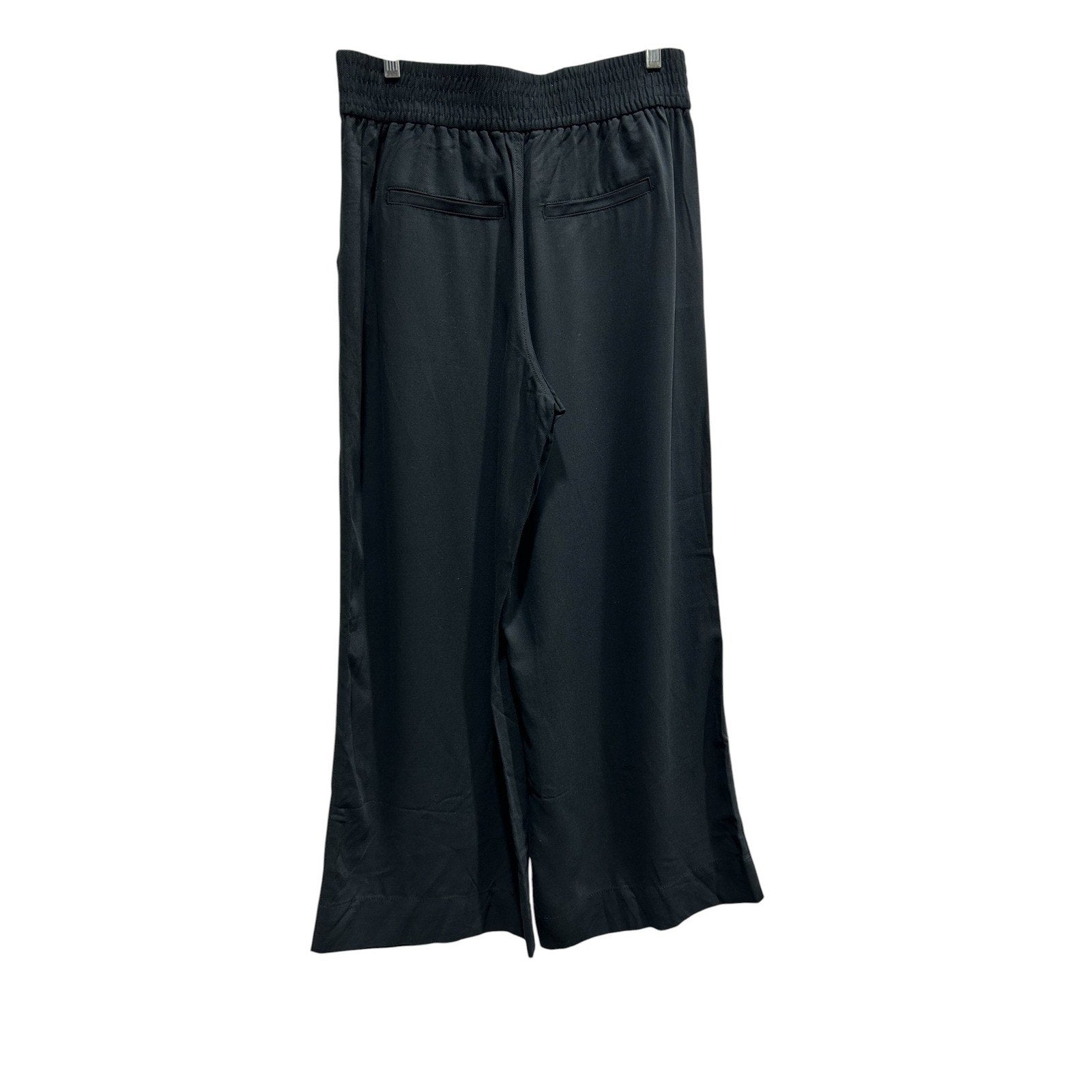 Madewell Women Black Smocked Elastic Waist Wide Leg Pull On Pants NH252 MP