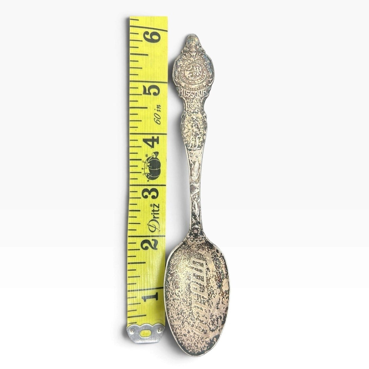 Vintage Sterling Missouri State Souvenir Spoon Pierre Laclede Jefferson City 6in