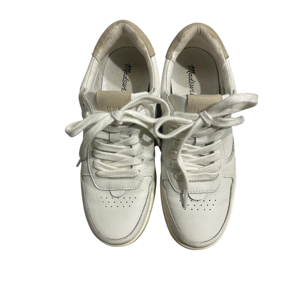 Madewell MWL Court Sneakers White Beige Leather Low Top MC696 Womens 7.5M