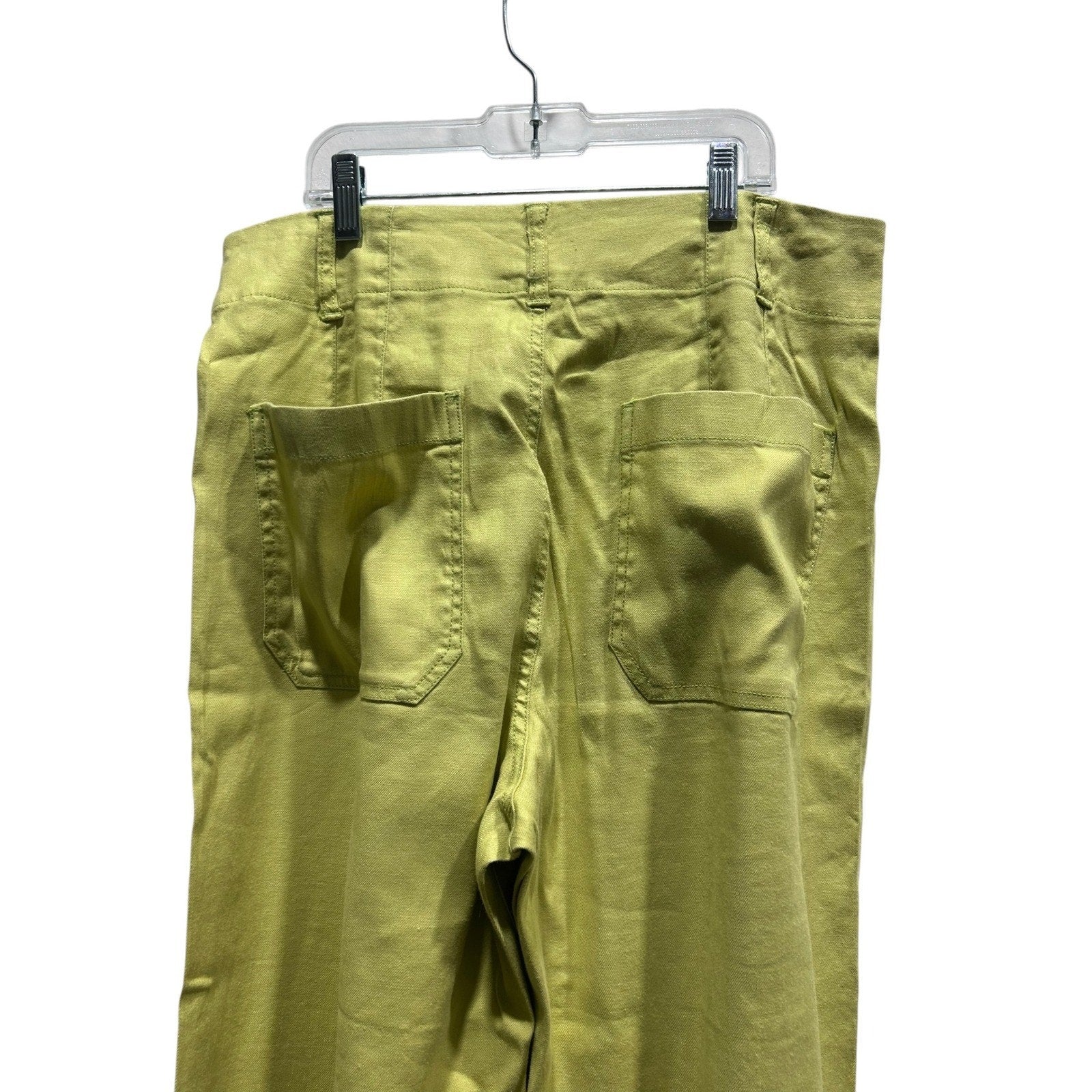 Anthropologie Maeve The Colette Wide Leg Pants Lime Green Size 30 High Rise Crop