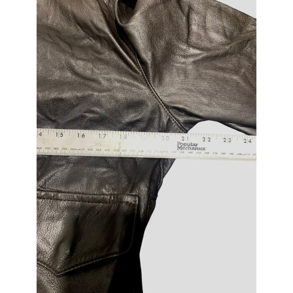 Vtg Sportys Pilot Shop A-2 Leather Bomber Brown Goatskin Flight Jacket 42-L