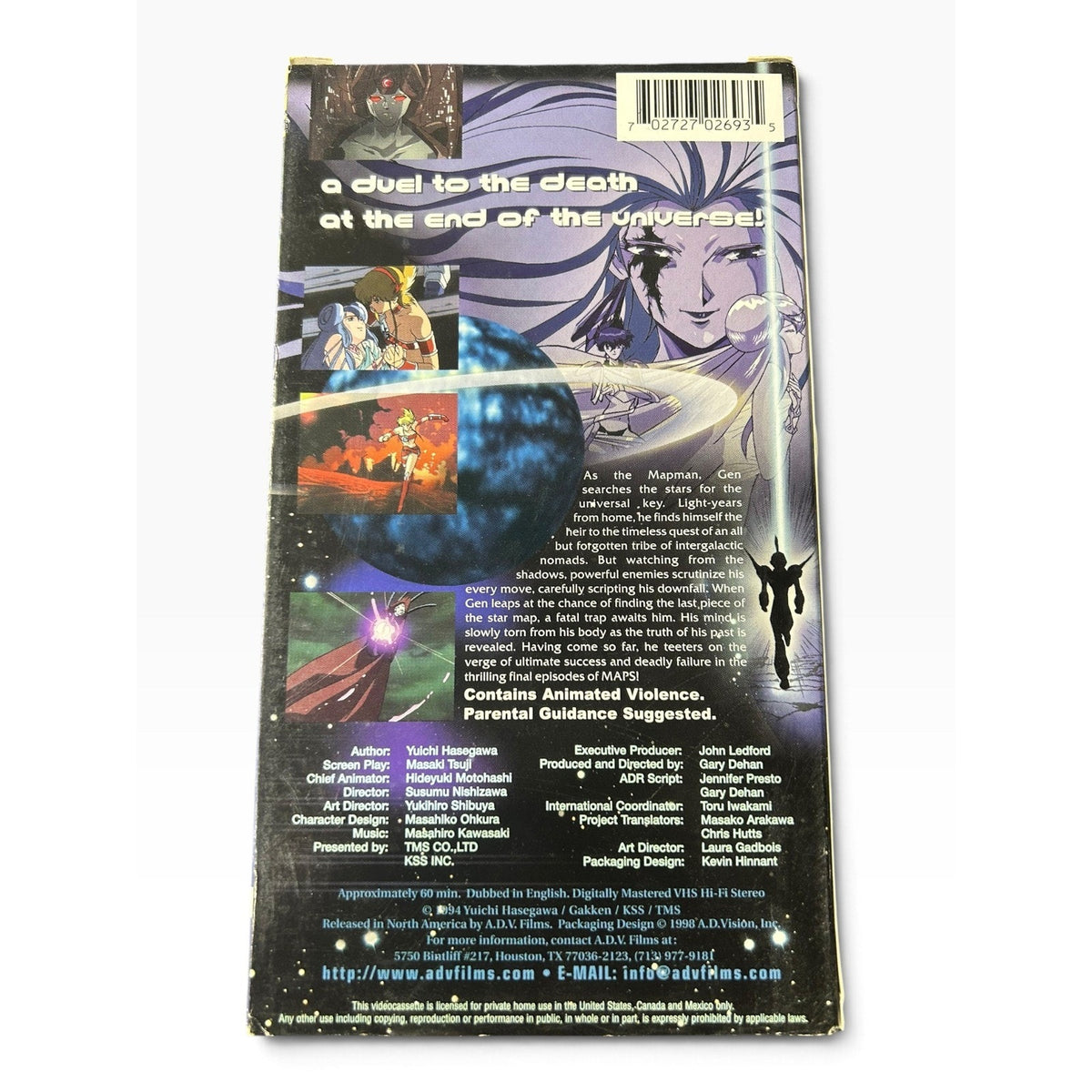 Maps 1 & 2 VHS Anime Sci-Fi ADV Films English Dubbed White Tape 1998 Collectible
