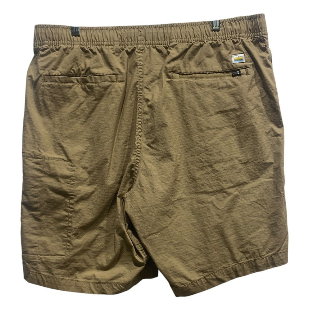 Vuori Mens Ripstop Climber Shorts XL Dark Khaki Tan V370 Organic Cotton Elastic