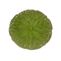 Anthropologie Green Lilypad Dessert Plate Scalloped Crackle Glaze Stoneware 11"