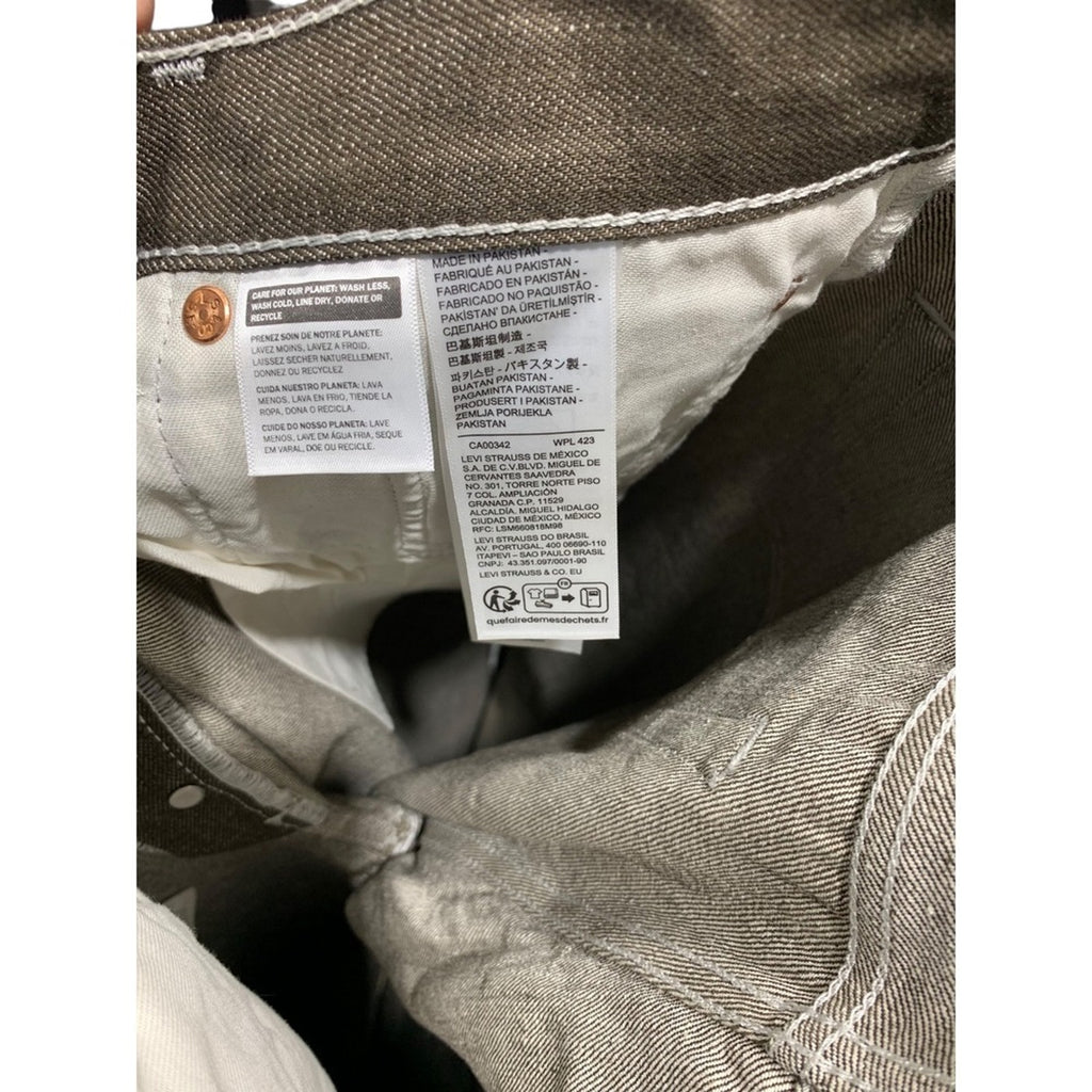 Levi's 501 Jeans W34 L32 Mens Brown Straight Leg Denim Pants