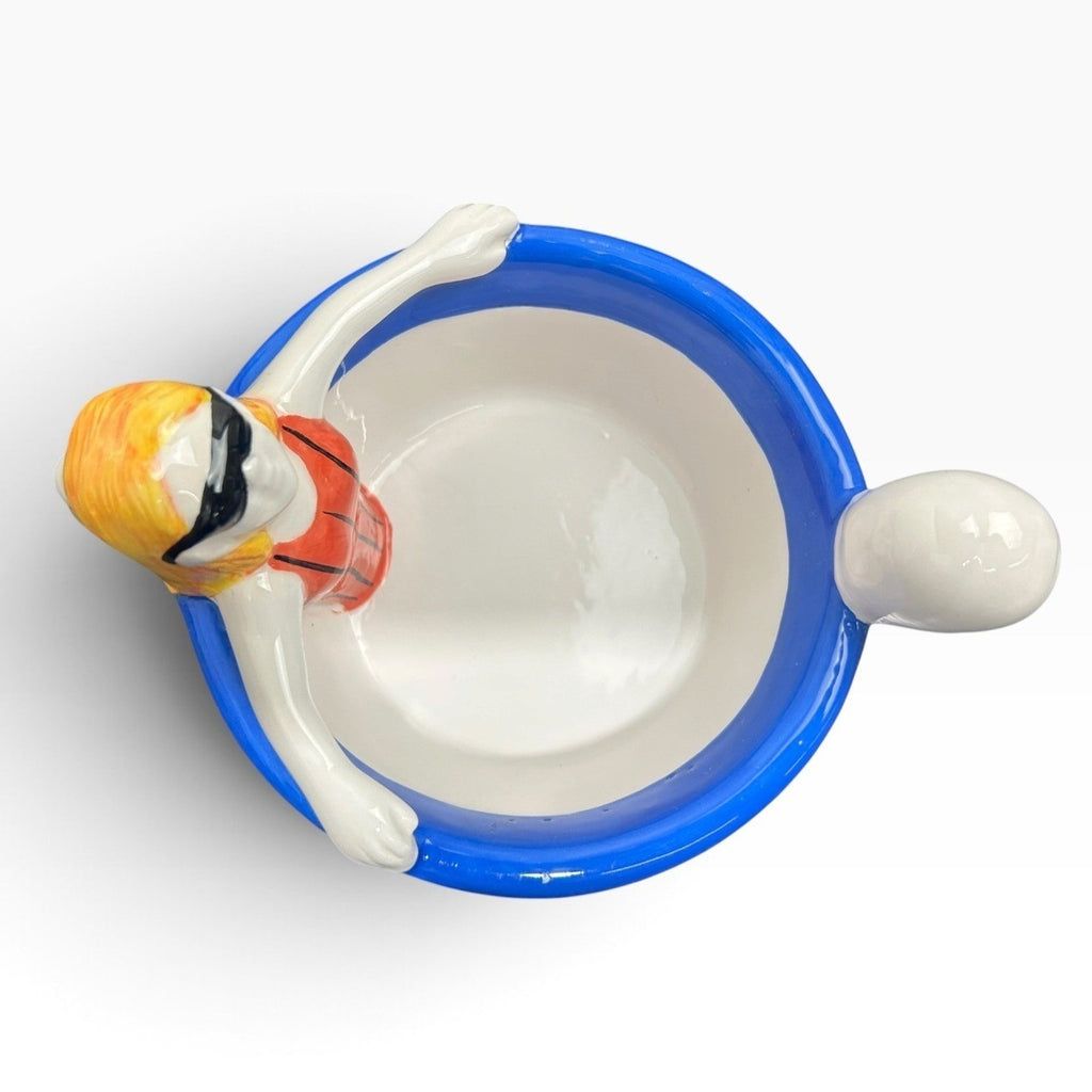 FCW Ceramic Swimming Pool Chip and Dip Set Novelty Summer Party Serving Tray