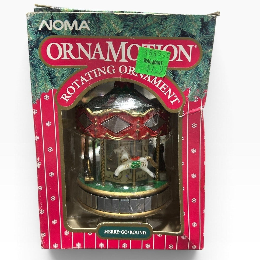 Noma Ornamotion Rotating Merry-Go-Round Carousel Christmas Ornament 1989 2301