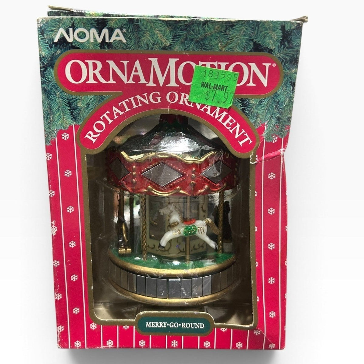 Noma Ornamotion Rotating Merry-Go-Round Carousel Christmas Ornament 1989 2301