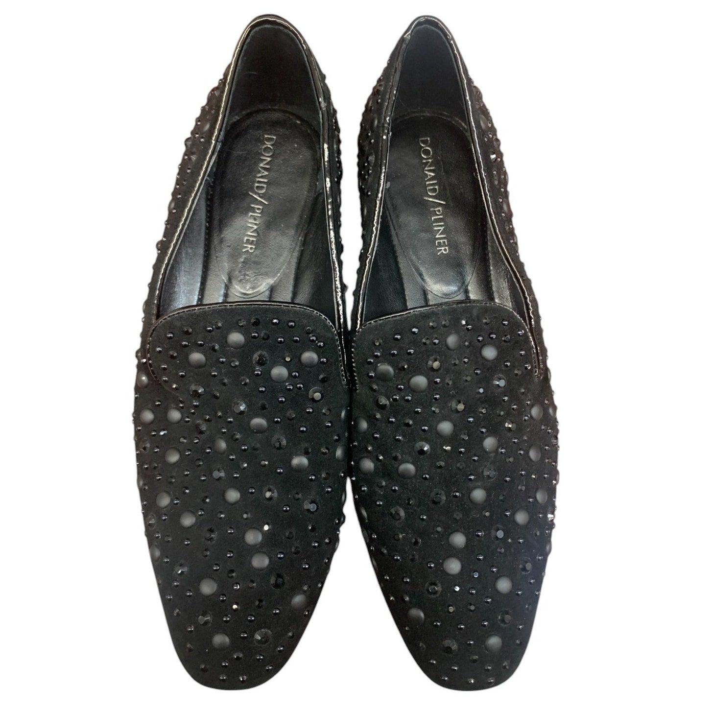 DONALD J PLINER Black Studded Slip on Suede Shoes SZ 7M