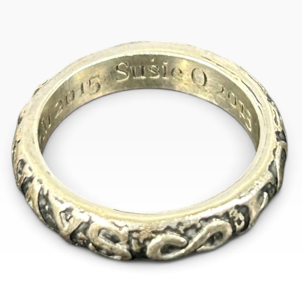 Retired James Avery Silver Forever Always Heart Infinity Band Ring Size 5.5 4.3g