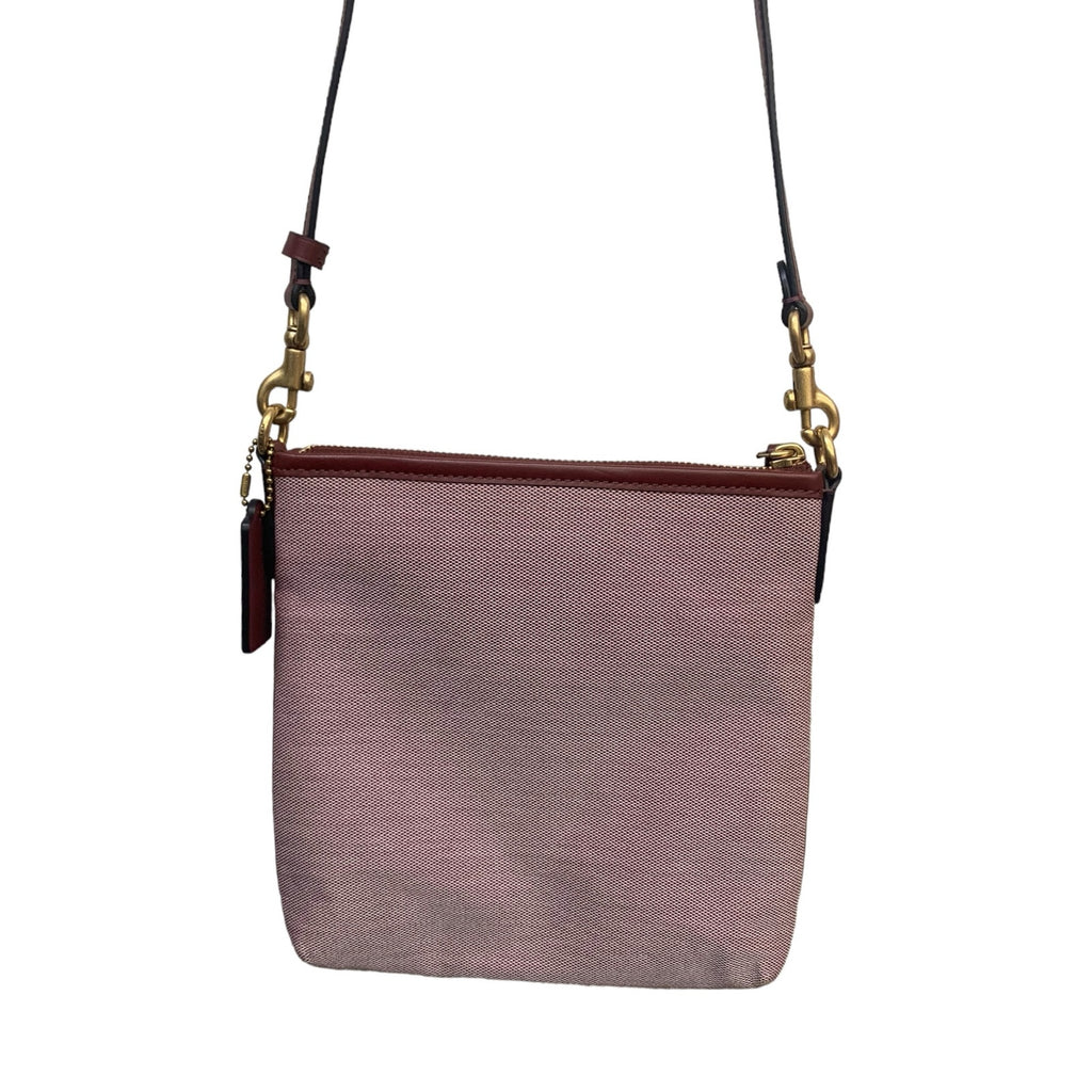 Coach Badge Jacquard Knit Crossbody in Wine LIKE NEW
