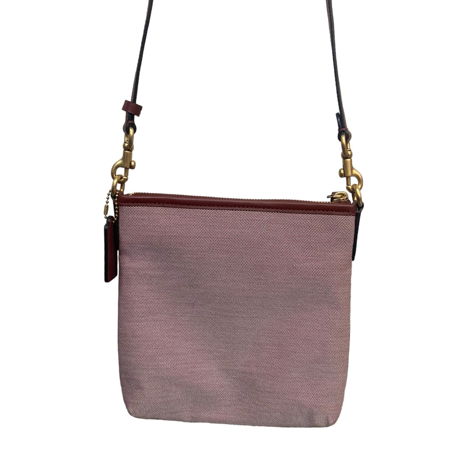Coach Badge Jacquard Knit Crossbody in Wine LIKE NEW