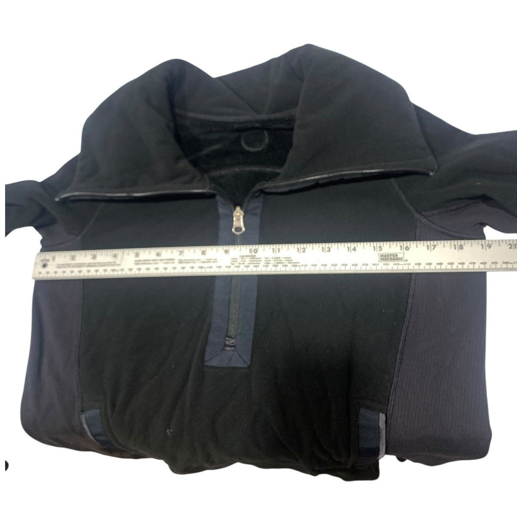 Lululemon Post Chaturanga Half Zip Fleece Pullover Black Size 4 Thumbholes cozy