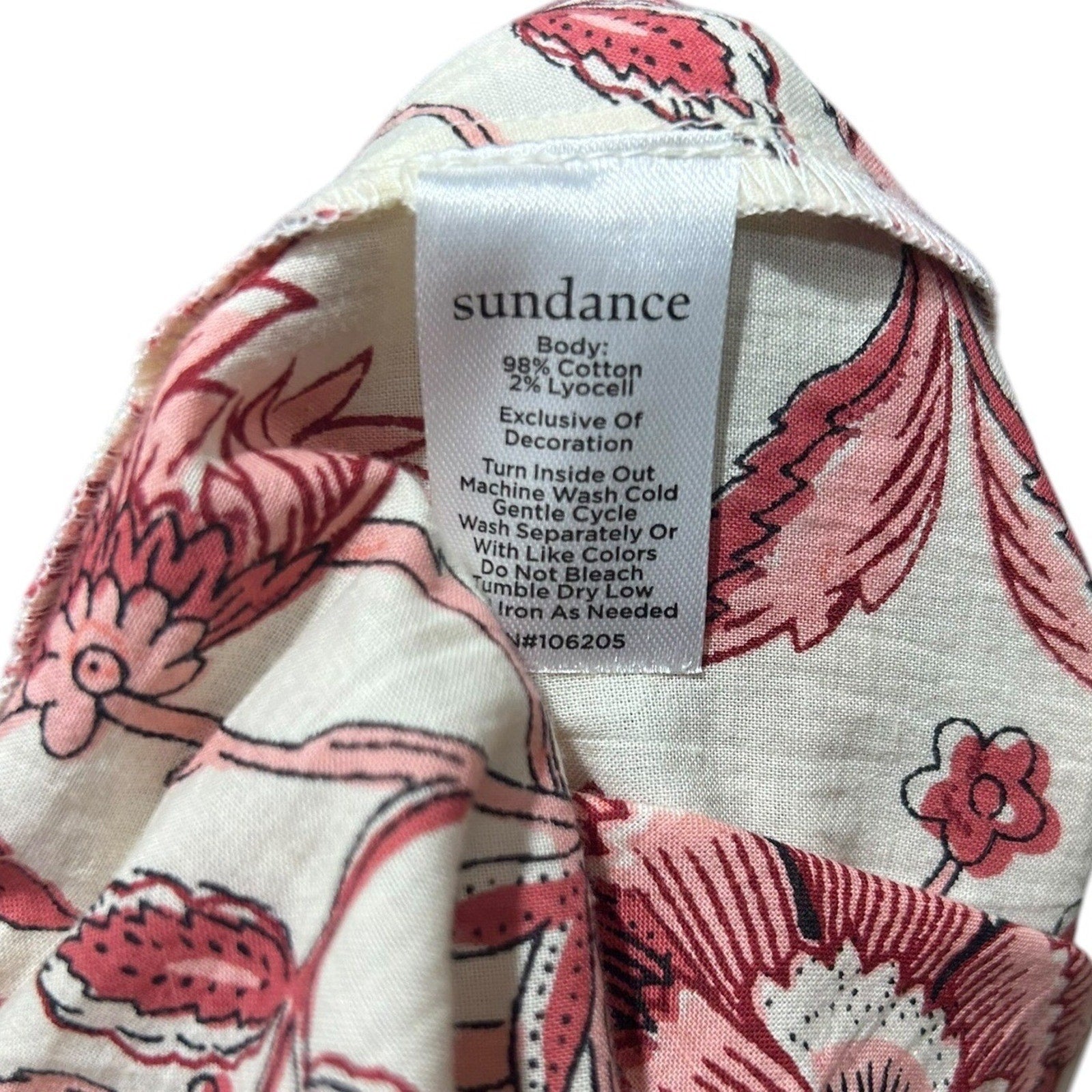 Sundance Women Red Floral Toile Ruffle Pajama Shorts Cream Size S Elastic Waist