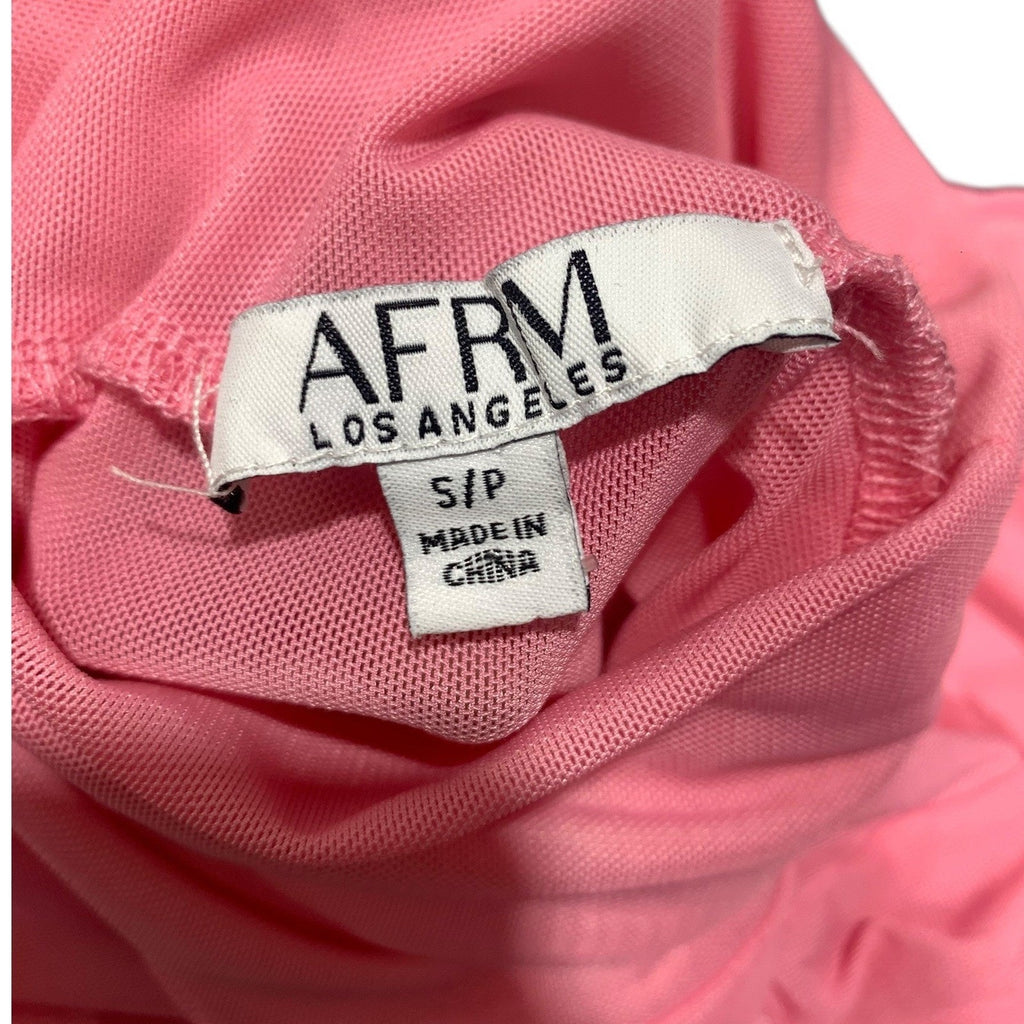 AFRM Pink Mesh Turtleneck Long Sleeve Maxi Dress AED021112 Womens Size Small