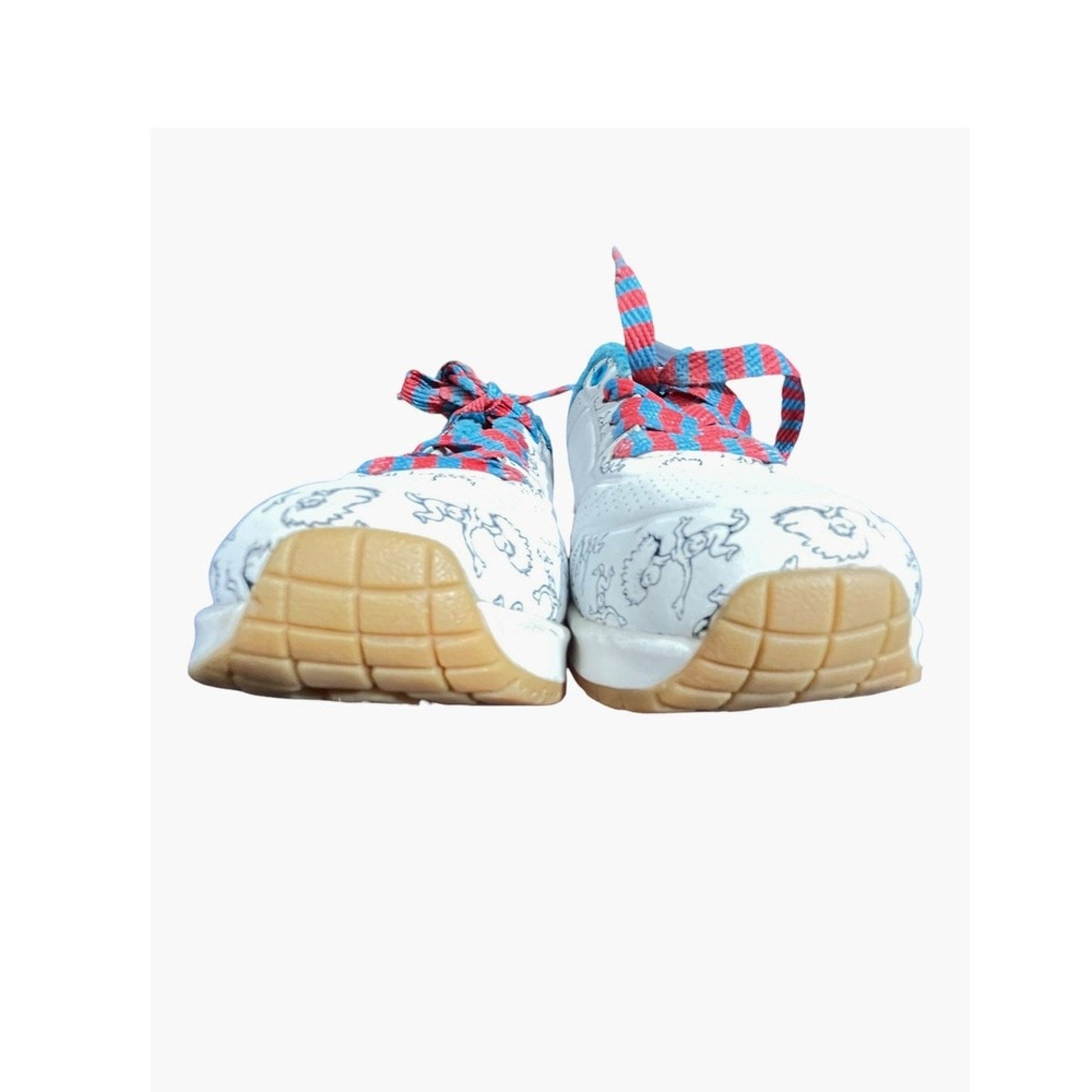 Kids Dr Seuss Thing 1 and Thing 2 Sketchers White Blue Red Lace Up Shoes Sz 5
